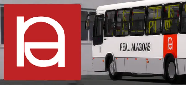 Logo e ônibus da Real Alagoas