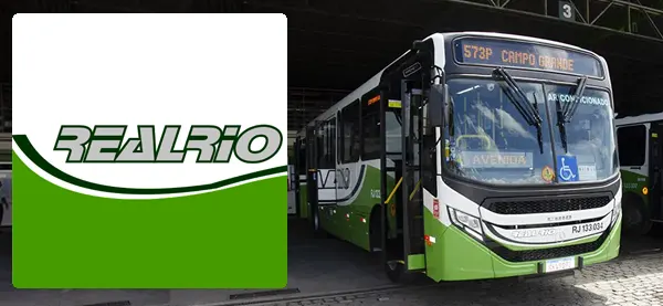 Logo e ônibus da Real Rio
