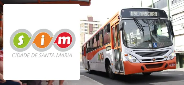 Logo e ônibus da SIM Santa Maria