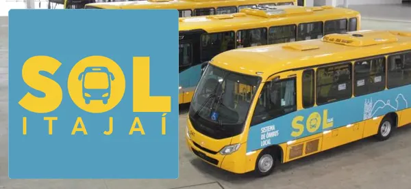 Logo e ônibus da Sol Itajaí (Transpiedade)