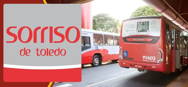 Logo e ônibus da Sorriso de Toledo