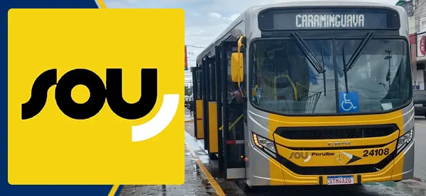 Logo e ônibus da Sou Caraguá