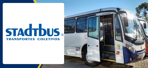Logo e ônibus da Stadtbus Teutônia