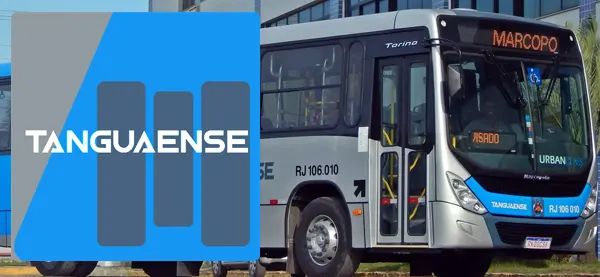 Logo e ônibus da Tanguaense