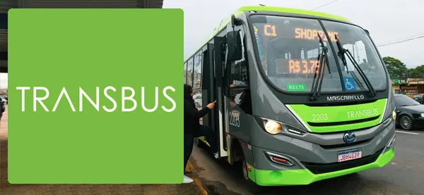 Logo e ônibus da Transbus