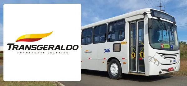 Logo e ônibus da Transgeraldo