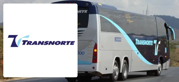 Logo e ônibus da Transnorte