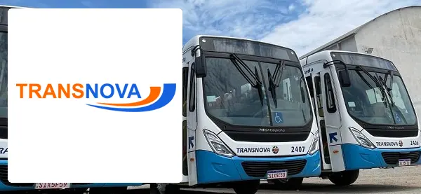 Logo e ônibus da Transnova
