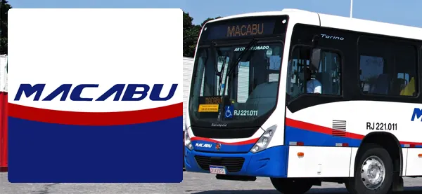 Logo e ônibus da Transportadora Macabú