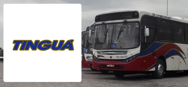 Logo e ônibus da Transportadora Tinguá