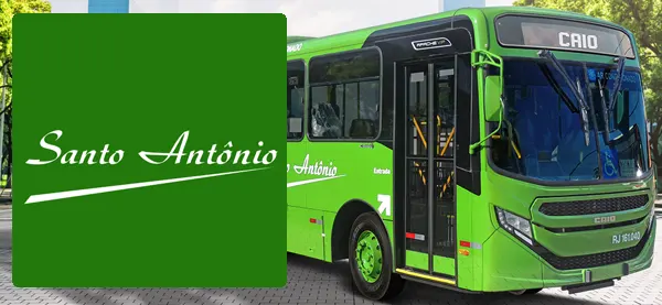Logo e ônibus da Transportes Santo Antônio Duque de Caxias