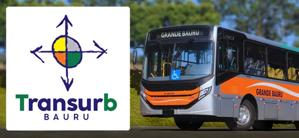 Logo e ônibus da Transurb Bauru