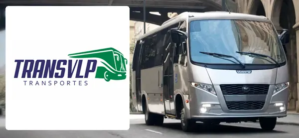 Logo e ônibus da TRANSVLP Transportes