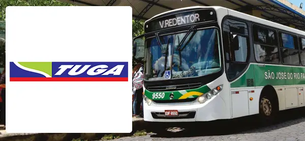 Logo e ônibus da Tuga São José do Rio Pardo