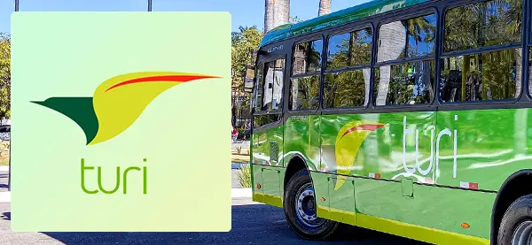 Logo e ônibus da Turi Sete Lagoas