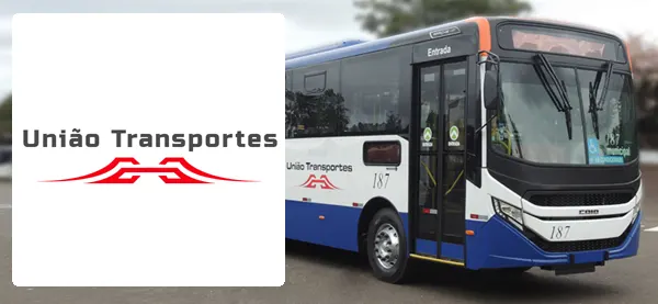 Logo e ônibus da União Transportes