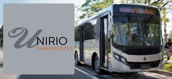 Logo e ônibus da UniRio Transportes