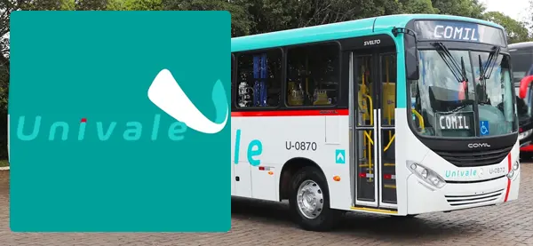 Logo e ônibus da Univale