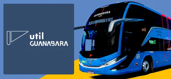 Logo e ônibus da UTIL Guanabara