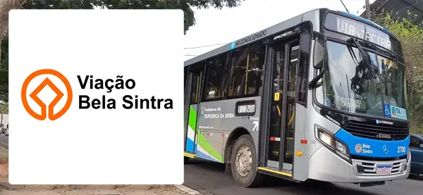Logo e ônibus da Viação Bela Sintra