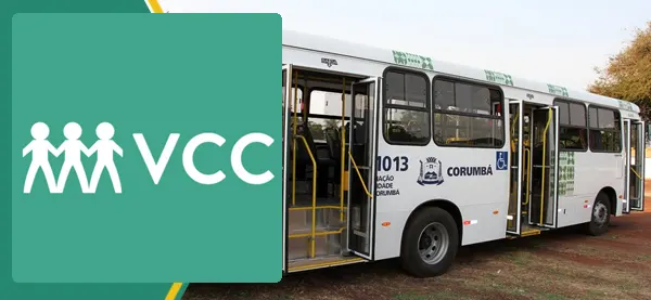 Logo e ônibus da Viação Cidade Corumbá
