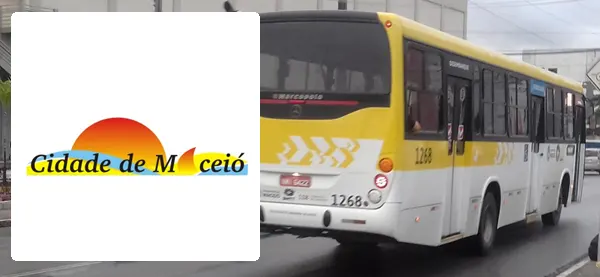 Logo e ônibus da Viação Cidade De Maceió