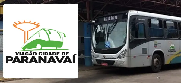 Logo e ônibus da Viação Cidade de Paranavaí