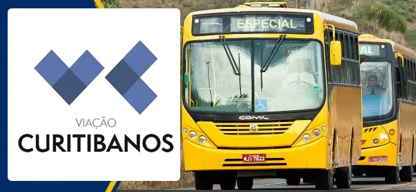 Logo e ônibus da Viação Curitibanos
