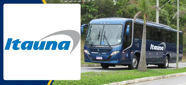 Logo e ônibus da Viação Itaúna