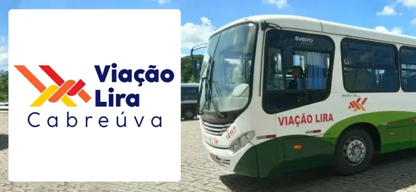 Logo e ônibus da Viação Lira Cabreúva