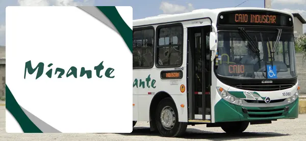 Logo e ônibus da Viação Mirante