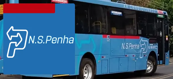 Logo e ônibus da Viação Nossa Senhora da Penha Mesquita