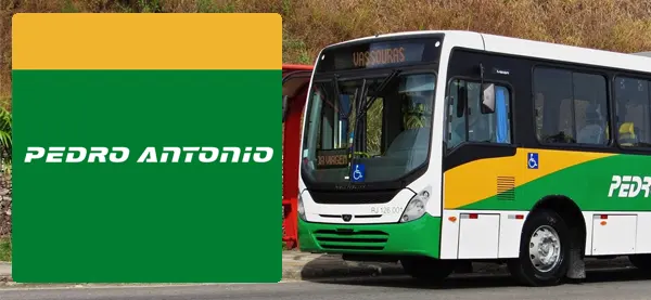Logo e ônibus da Viação Pedro Antonio