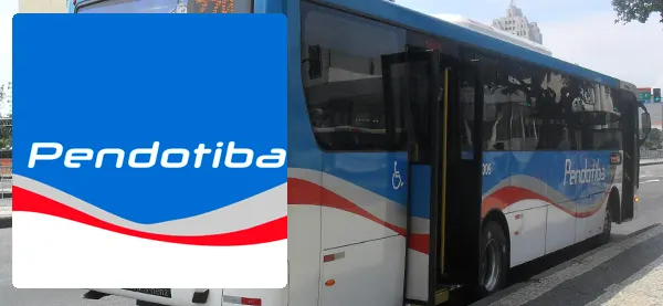Logo e ônibus da Viação Pendotiba