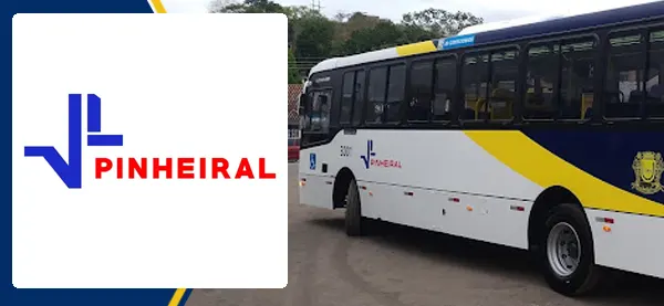 Logo e ônibus da Viação Pinheiral