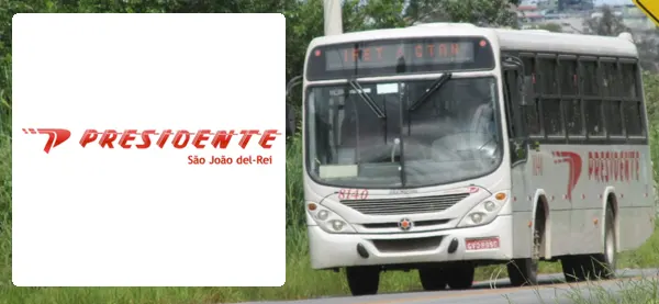 Logo e ônibus da Viação Presidente São João Del Rei