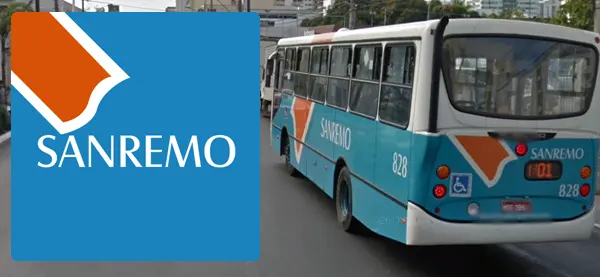 Logo e ônibus da Viação Sanremo