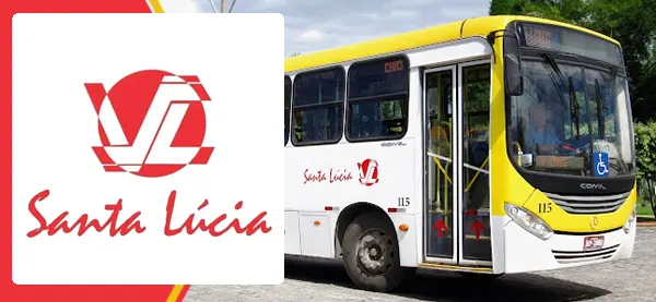 Logo e ônibus da Viação Santa Lúcia