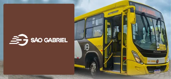 Logo e ônibus da Viação São Gabriel