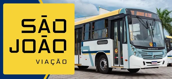 Logo e ônibus da Viação São João Nova Venécia