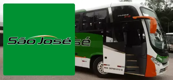 Logo e ônibus da Viação São José Urussanga