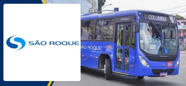 Logo e ônibus da Viação São Roque