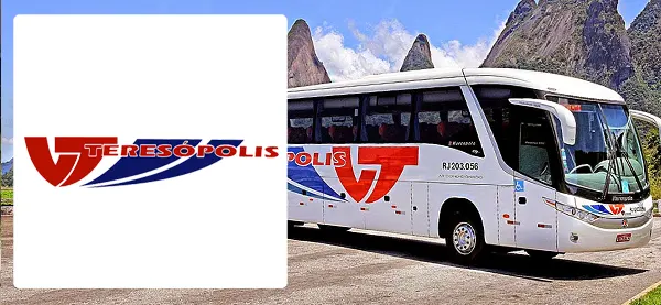 Logo e ônibus da Viação Teresópolis