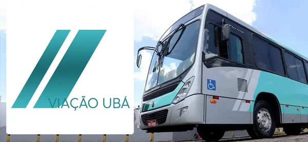 Logo e ônibus da Viação Ubá