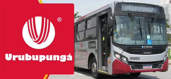 Logo e ônibus da Viação Urubupungá Cajamar