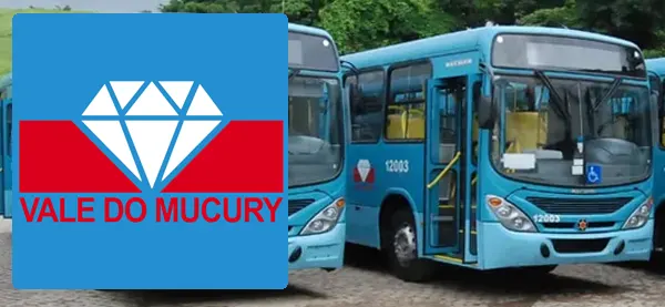 Logo e ônibus da Viação Vale do Mucury