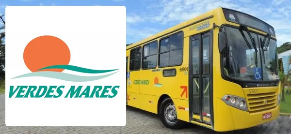 Logo e ônibus da Viação Verdes Mares