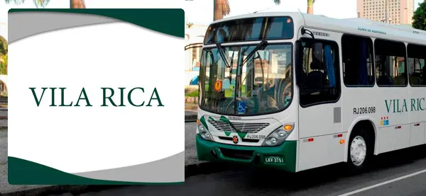 Logo e ônibus da Viação Vila Rica