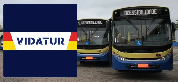 Logo e ônibus da Vidatur / Daldegan