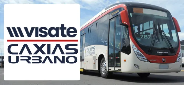 Logo e ônibus da Visate (Caxias Urbano)
